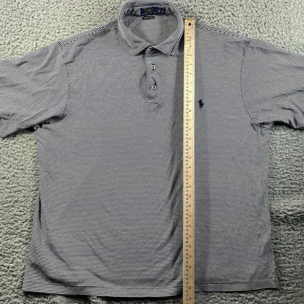 Polo Ralph Lauren Pima Soft Touch Polo Shirt Mens XLT Tall Blue White Striped